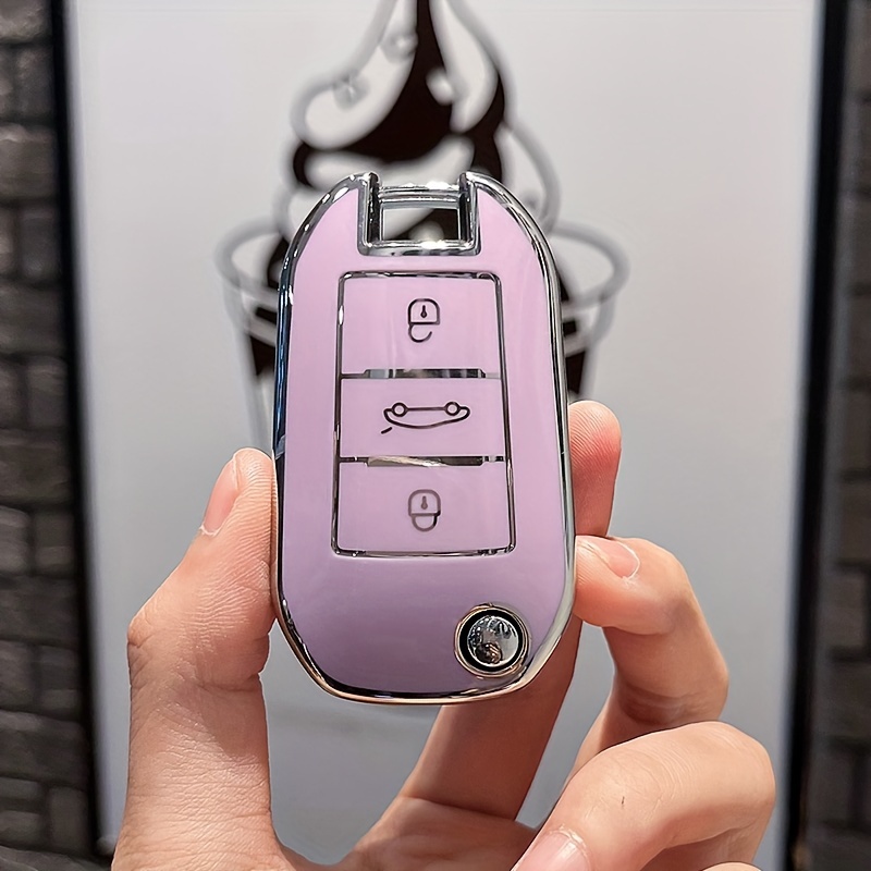 Car Key Case Key Box Cover Keychain Key Holder Peugeot 308 - Temu