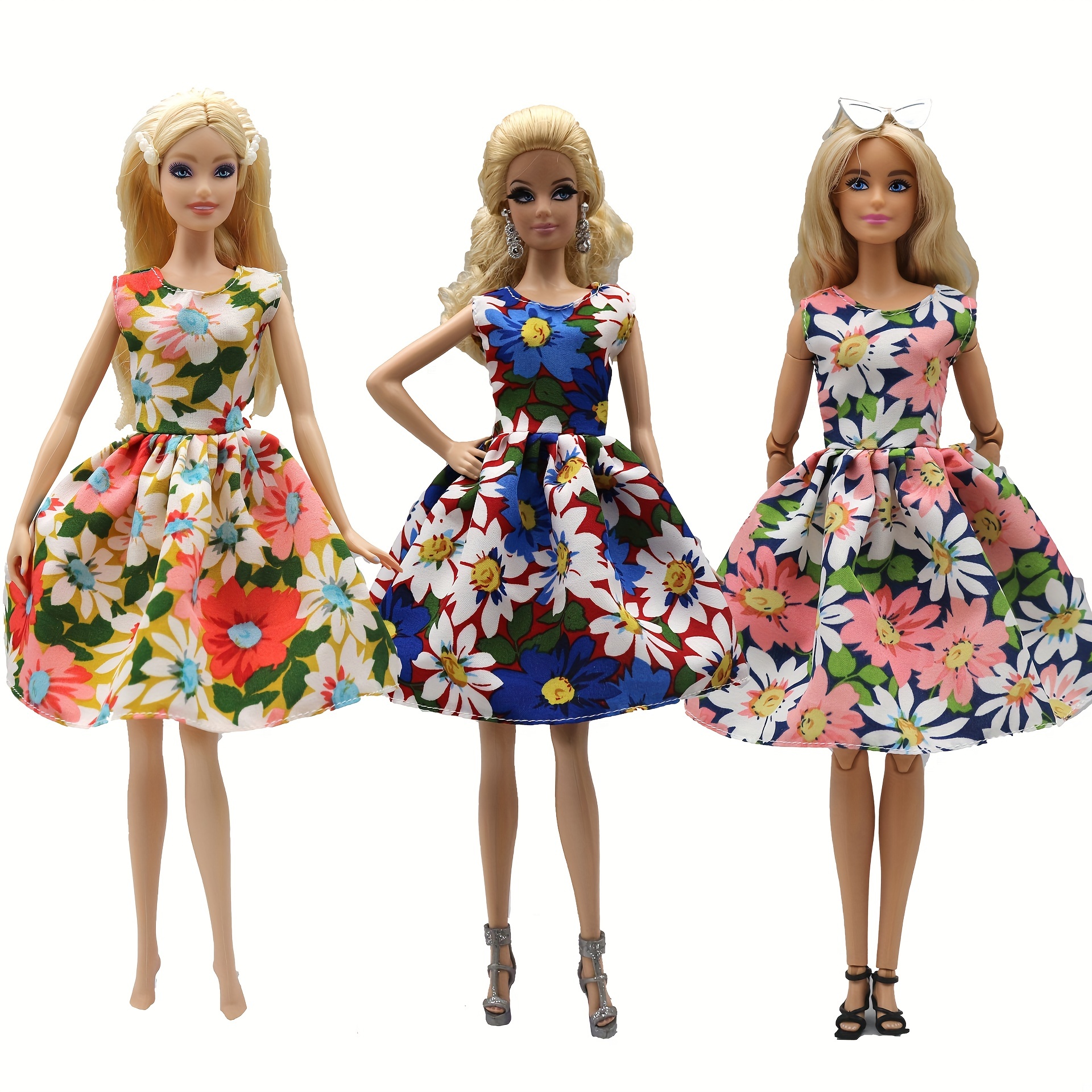 Taille Random 10 Dresses Mini robe colorée sans manches pour poupée Barbie,  10/20 ensembles aléatoires, accessoires d'été pour maison de poupée,  vêtements pour poupée Barbie, Lot de jouets adorables pour filles