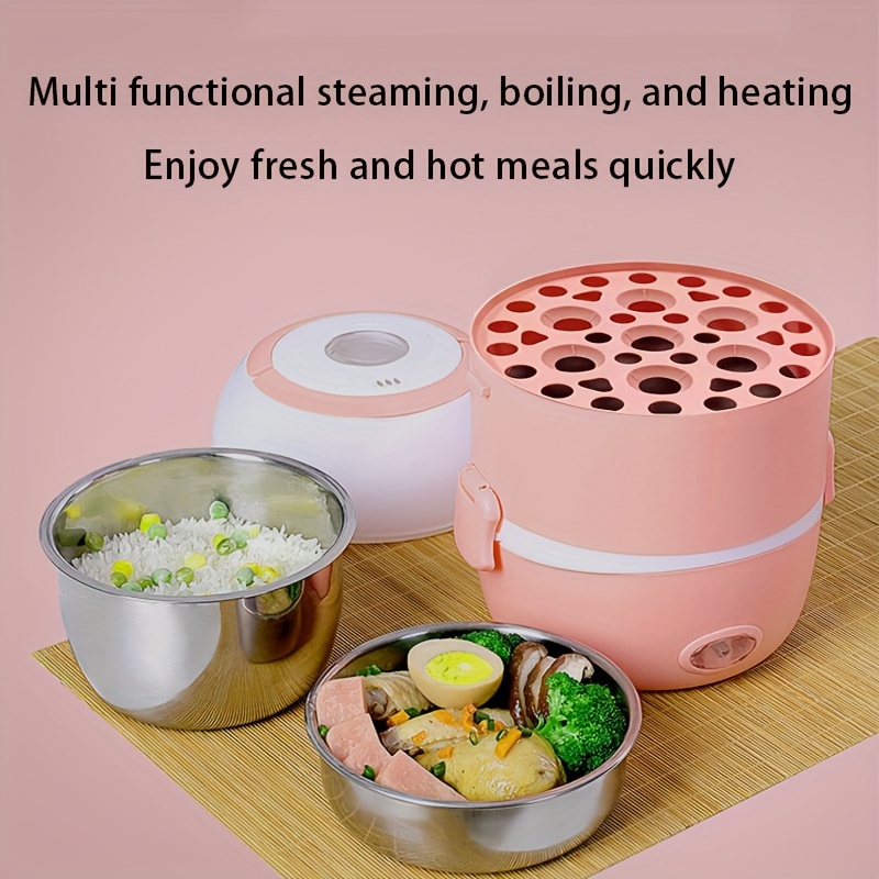 Electric Lunch Box, Hot Rice God, Steaming And Cooking Machine, 1 Person, 2  Pots, Office Workers Can Plug In Electric Heating And Insulation Lunch Box  - Temu