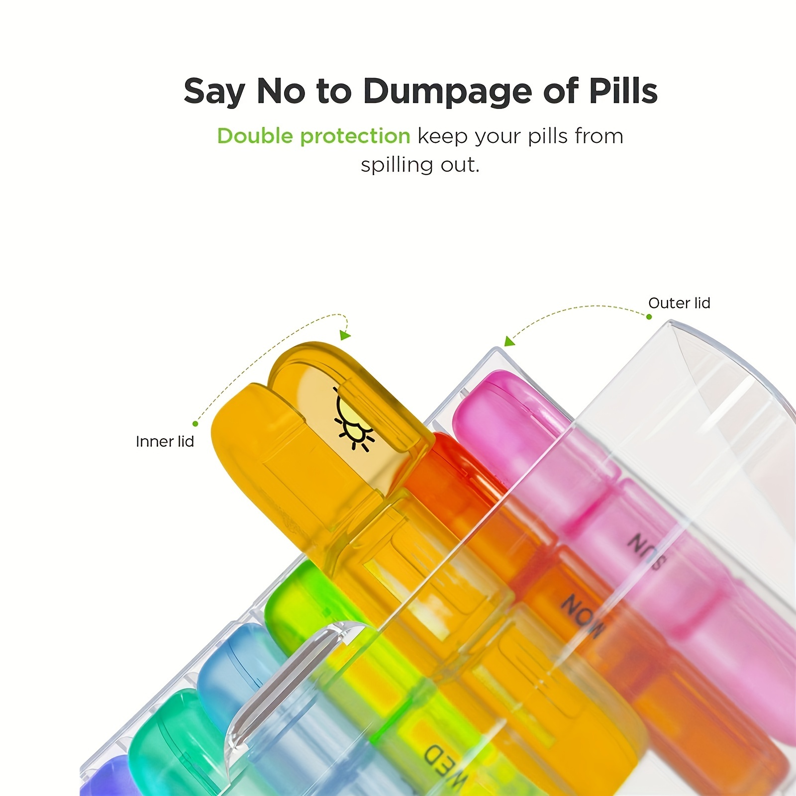 Weekly Pill Organizer 3 Times A Day - Large Pill Box 7 Day Medicine  Organizer Pill Case