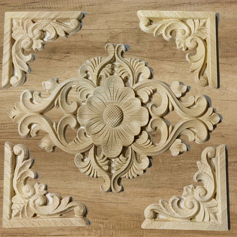 Wooden Appliques Decorative Wooden Carved Appliques For - Temu