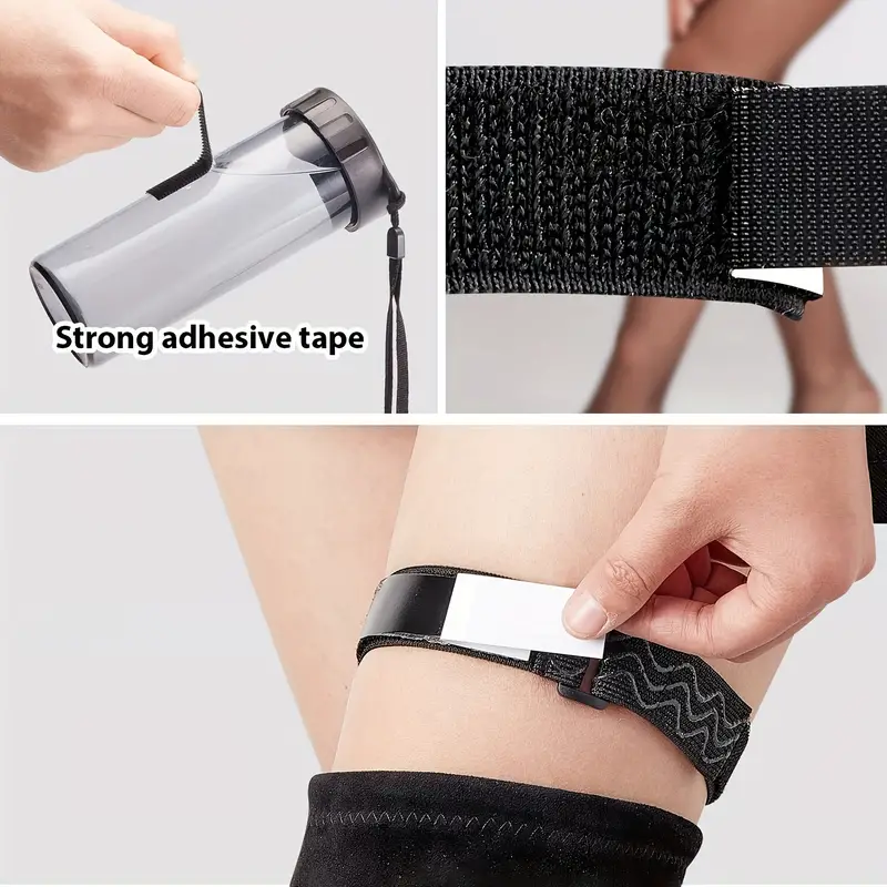 Wisdompro Boot Straps, 1 Pair Knee Boot Straps of Elastic Adjustable Belt,  plus Extra 12 Pcs Adhesive Tape Hook Sticker for fall-off prevention