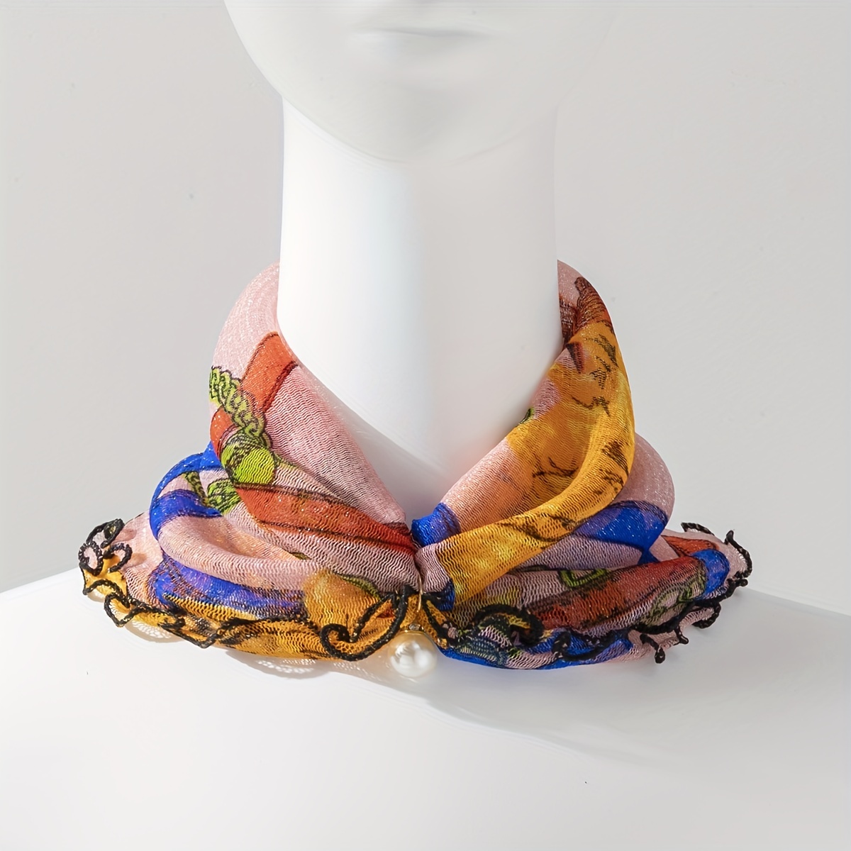 Hand-Painted Silk Infinity Scarf