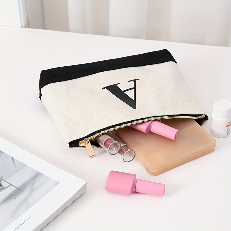 Stylish Letter Print Girl Makeup Bag, Lanyard Storage Zippered Bag, Perfect  Coins Cosmetic Bag For Travel - Temu