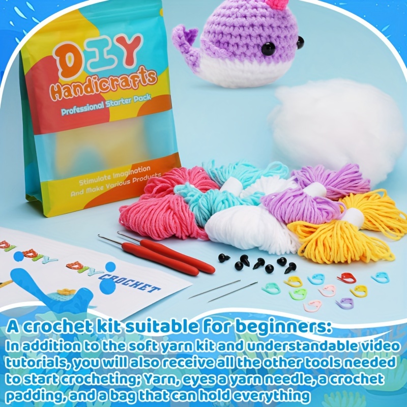 Colorful Whale Crochet Kit Beginner Animal Crochet Kit Cute - Temu