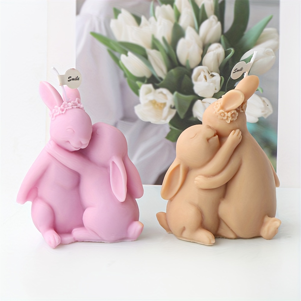 Standing Cute Rabbit Silicone Molds DIY Handmade Scented Candle