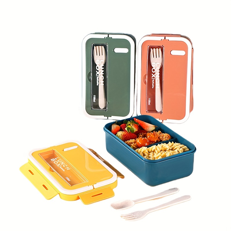 Dainzusyful Lunch Bag Kitchen Utensils Set Waterproof Lunch Box With  Compartment Lunch Box Microwave Sealed Kids School Lunch Plate Kitchen Food