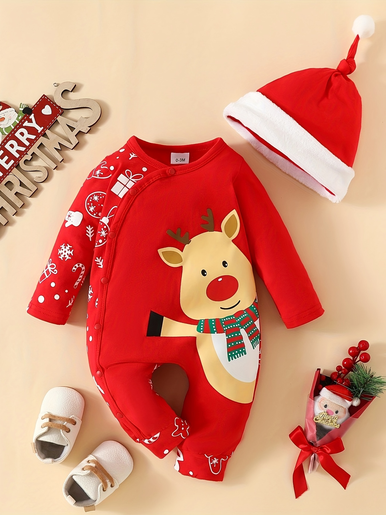 Christmas Baby Cotton Bodysuits Merry Christmas Colorful - Temu