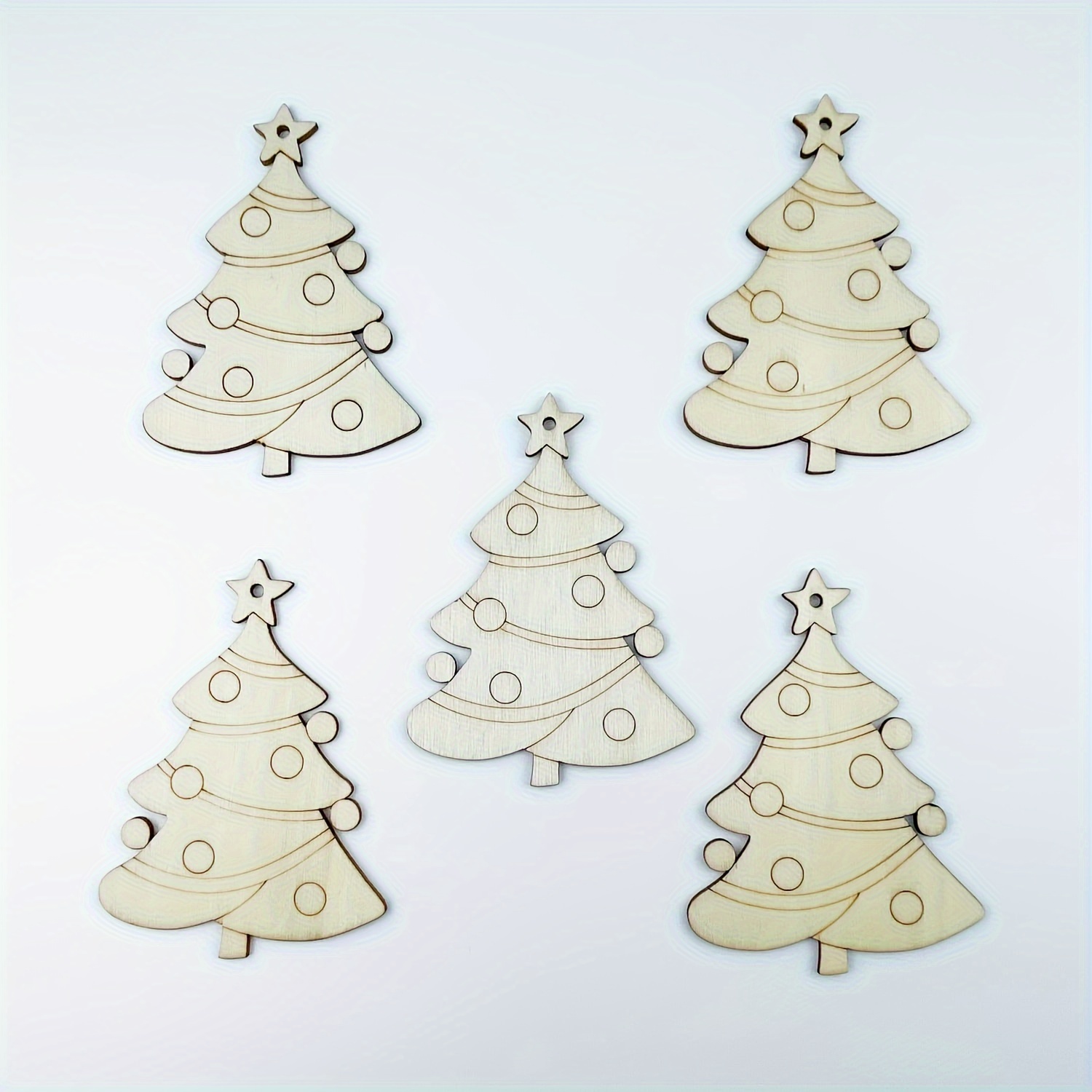 Christmas Tree Wooden Cutout Blank Wood Chips Christmas Tree - Temu