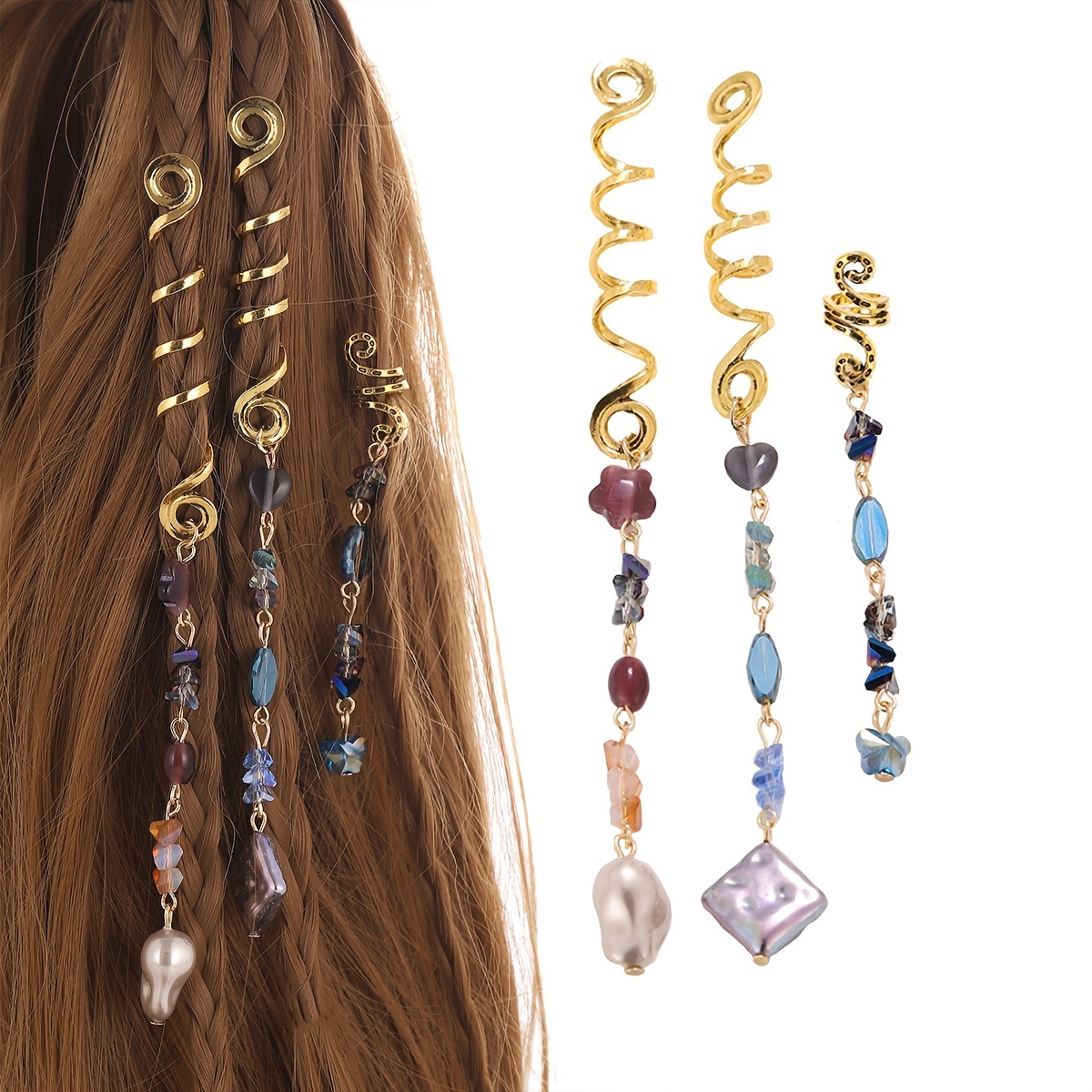 Crystal Tassels Hair Ring Jewelry Braids Pendant Dreadlock Accessories