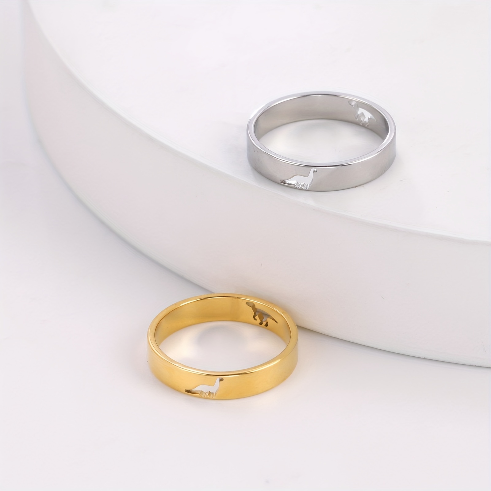 Skyrim Heart RAWR Dinosaur Rings Stainless Steel Anti Stress Spinning  Rotate Fidget Ring Appreciation Jewelry Gift for Men Women - AliExpress