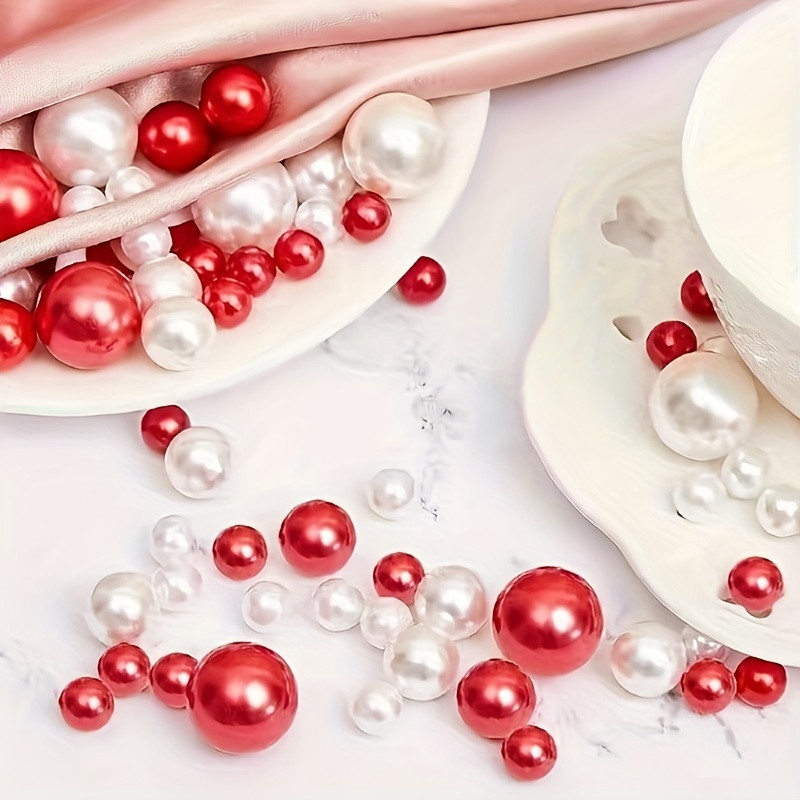 54pcs Perles De Remplissage De Vase De Noël Flottantes Perles De Noël Rouge  Et Blanc Canne
