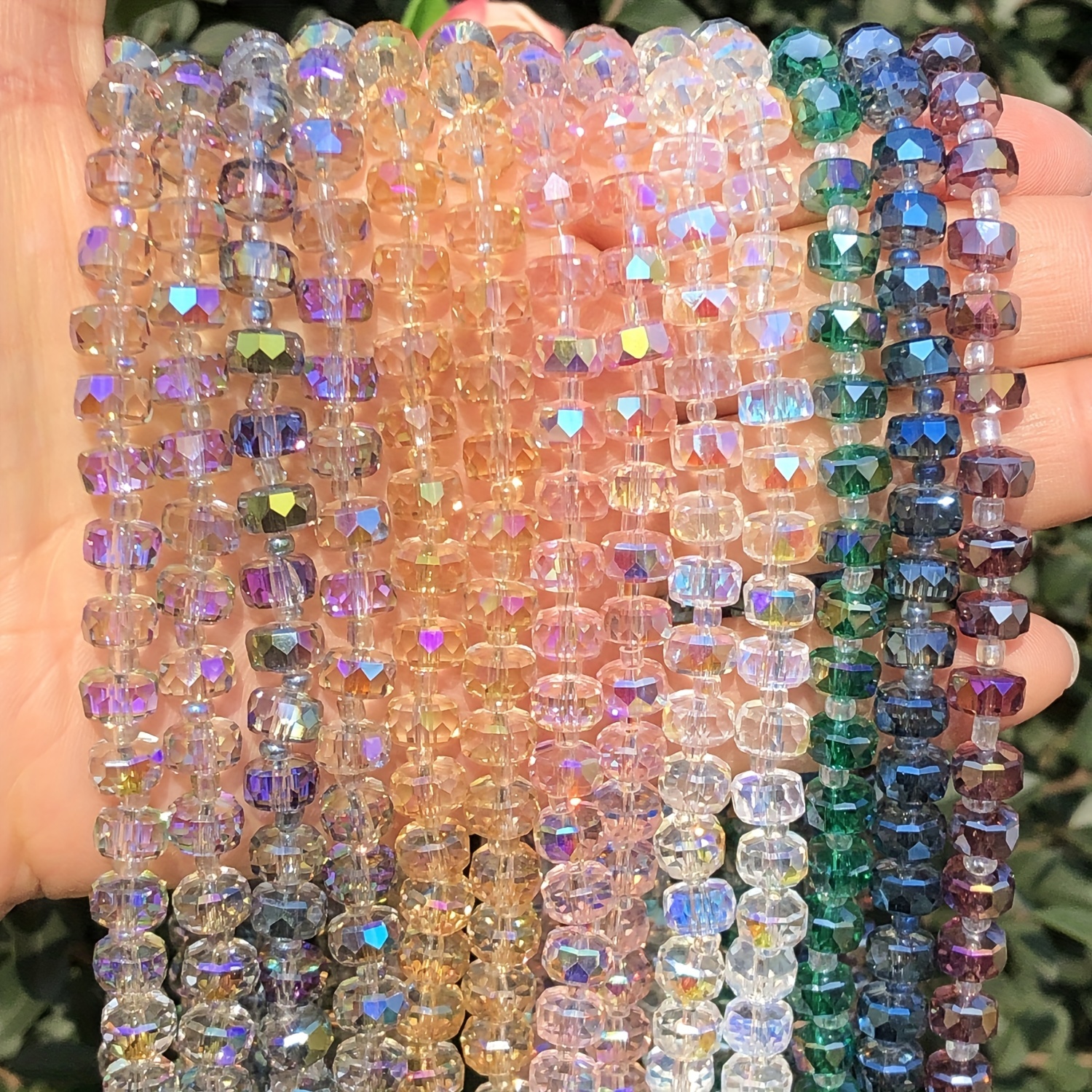 8mm Crystal Glass Beads Lot, Glass Bracelet Findings