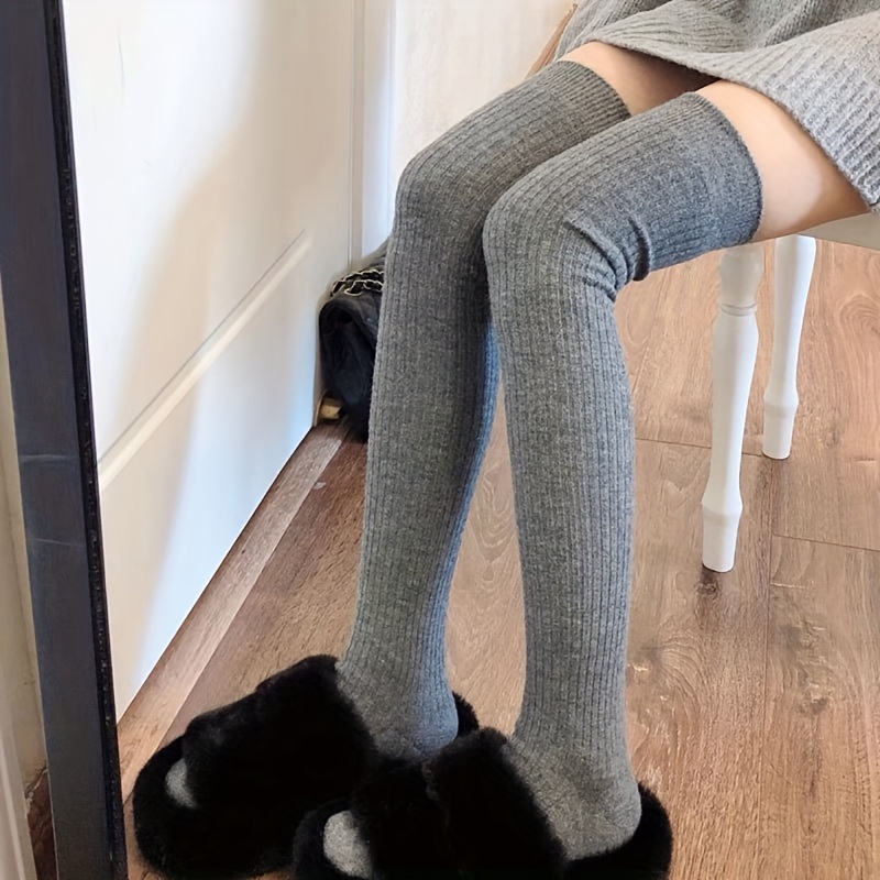 Thigh High Leg Warmers Grey