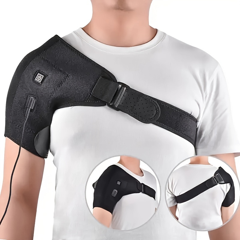 USB Heated Shoulder Brace - Ergonomic Design with Adjustable Strap, 3-Level Temperature Control, Breathable & Flexible Material for Comfortable