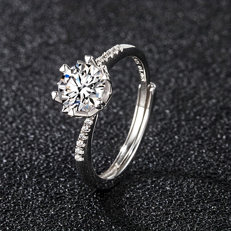Romantic Zirconia Ring Adjustable Couple Engagement Proposal Ring
