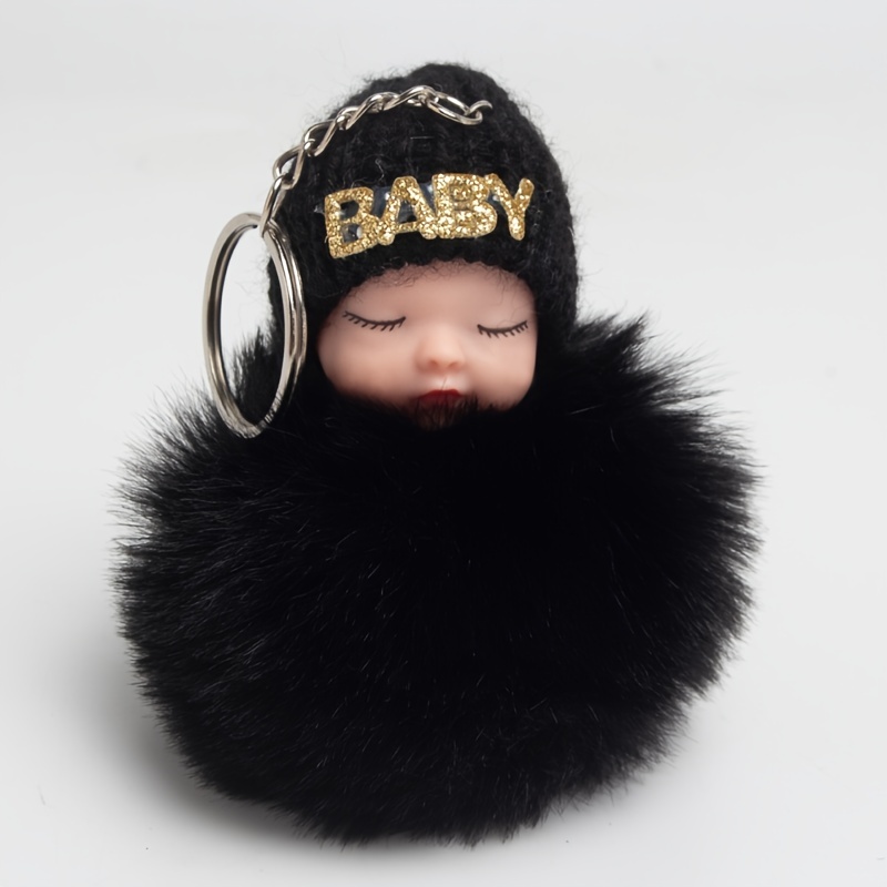 Cute Simulation Fox Fur Ball Pendant Sleep Doll Bag Pendant Men's