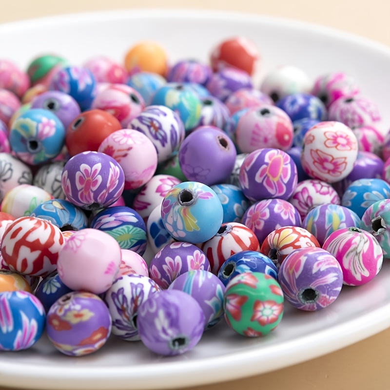 Bead, polymer clay, opaque zebra, 8mm round. Sold per 16-inch
