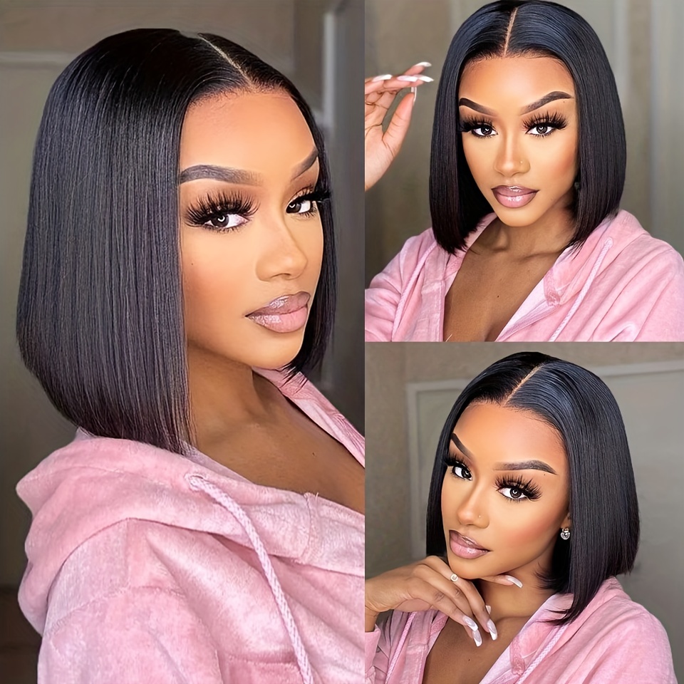 4x4 Hd Transparent Lace Front Wig Straight Lace Closure Wigs - Temu