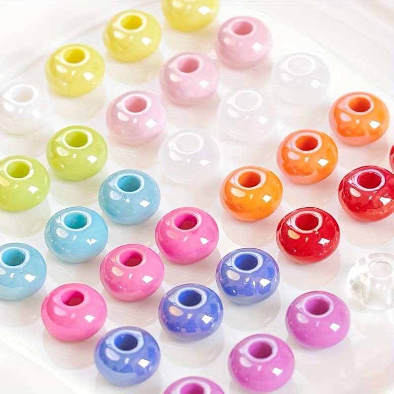 Acrylic Colorful Large Hole Abacus Spacer Beads For Jewelry - Temu