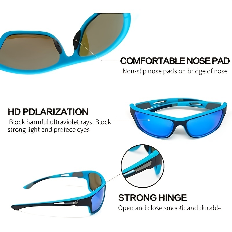 Gafas de sol polarizadas para hombre deportes conducción gafas de pesca  ajuste grande cabeza grande