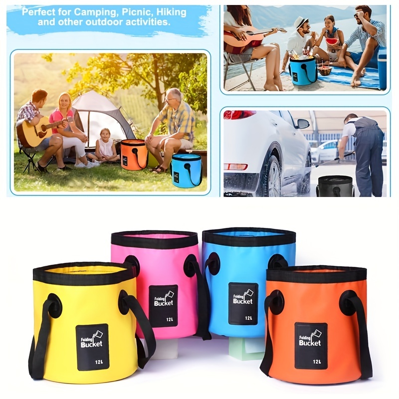 2 Pcs Collapsible Bucket with Lid Portable Folding Water Bucket Lightweight  Water Bucket Bag 5 Gallon Collapsible Water Container with 2 Pcs Carry Bag