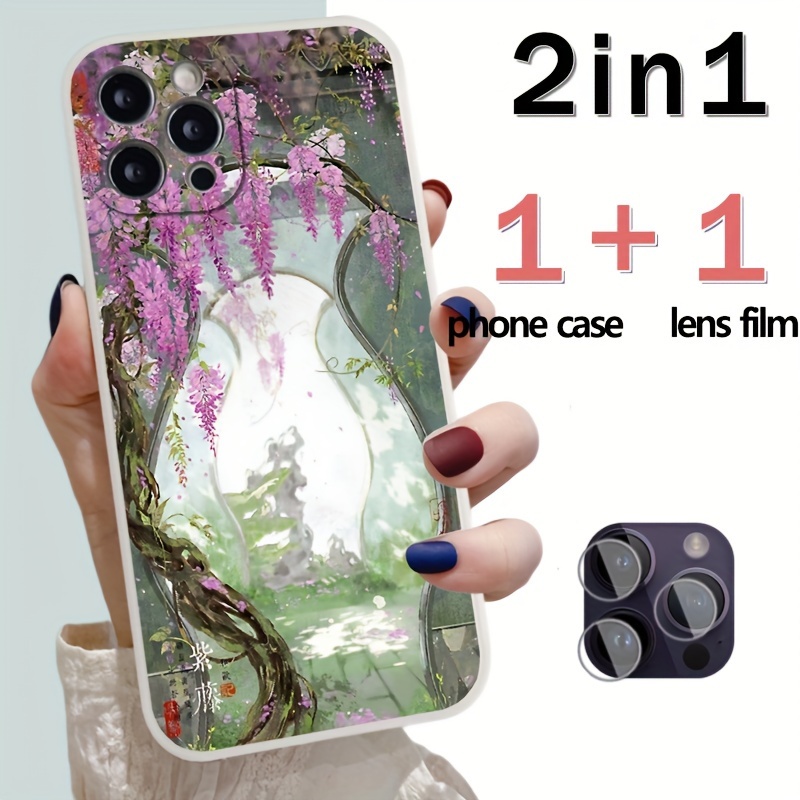 Custodia Con Fiori Viola Per IPhone 16, 15, 13, 12, 11, IPhone 14, 13, 12, 11 Pro Max, Opaca, 14, 15 Plus, IPhone 7/8/12/13 Mini, XR, XS, SE - Italia - Foto 6