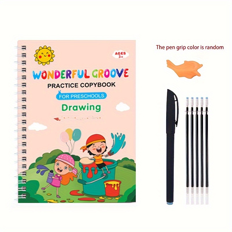 Practice Copybook English Tracing Grooves Design Kids Drawing