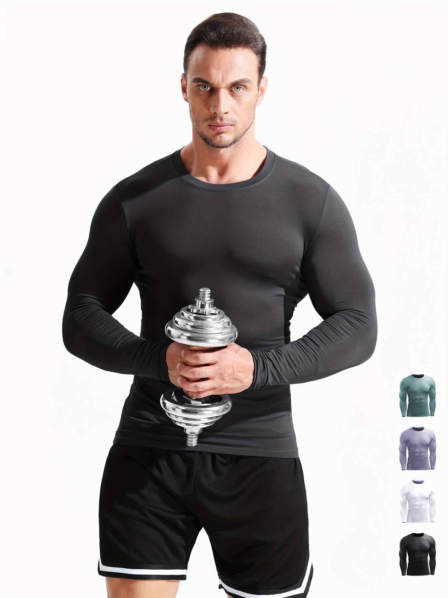 T Shirt for Men Men Sport Shirt Long Sleeve Quick Dry Men'S Running Shirts  Mens Compression Shirt