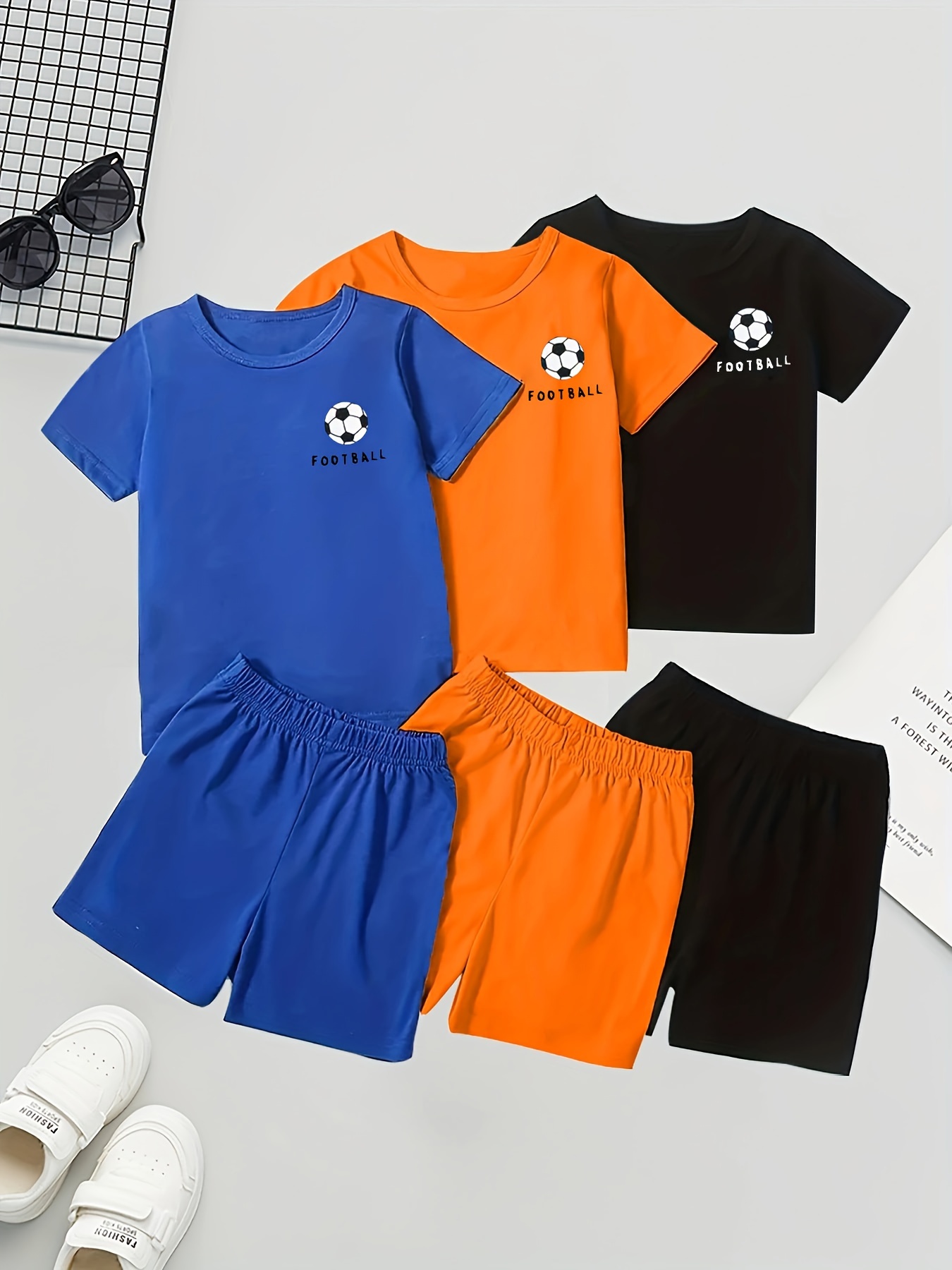 2 Piezas/conjunto Camiseta Fútbol N. ° 7 Pantalones Cortos - Temu