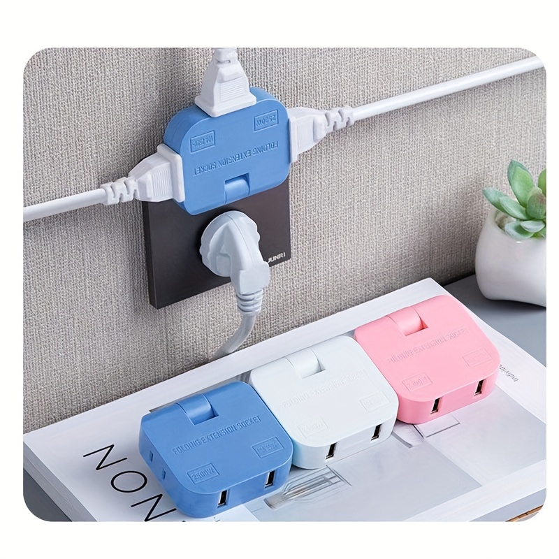 

New Type Folding Extension Socket 3in1 Us Power Adapter 180 Degree Rotation Adjustable Converter Outlet Japan Plug With 2 Usb Home Travel Wall Plugs For Mobile Phone 2500w