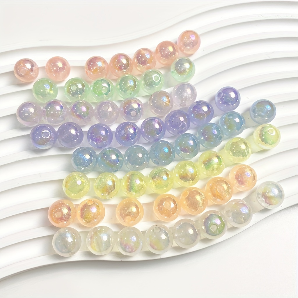 12pcs Mixed Color Faceted Resin Beads Large Hole Beads Spacer Beads For DIY  Bracelet Accessories Beaded Beads Jewelry Making