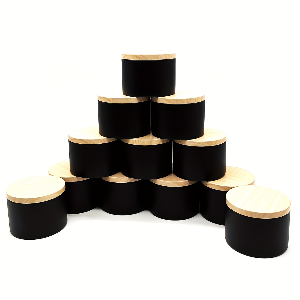 12pcs Premium Matte Black Candle Jars, 4/8oz Original Candle Jars