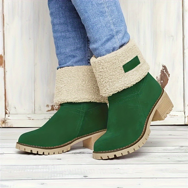 UMore Botas Altas Invierno Mujer, Botas de Nieve Caña Ancha Zapatos Mujer  Cuña Planos Sintética Peluche Jinete Bajo Cómodos Peludas Calentitas :  : Moda