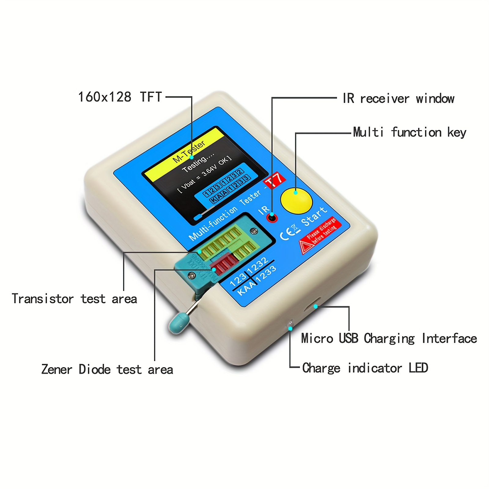 Lcr t7 New Transistor Tester Tft Diode Triode Capacitance - Temu