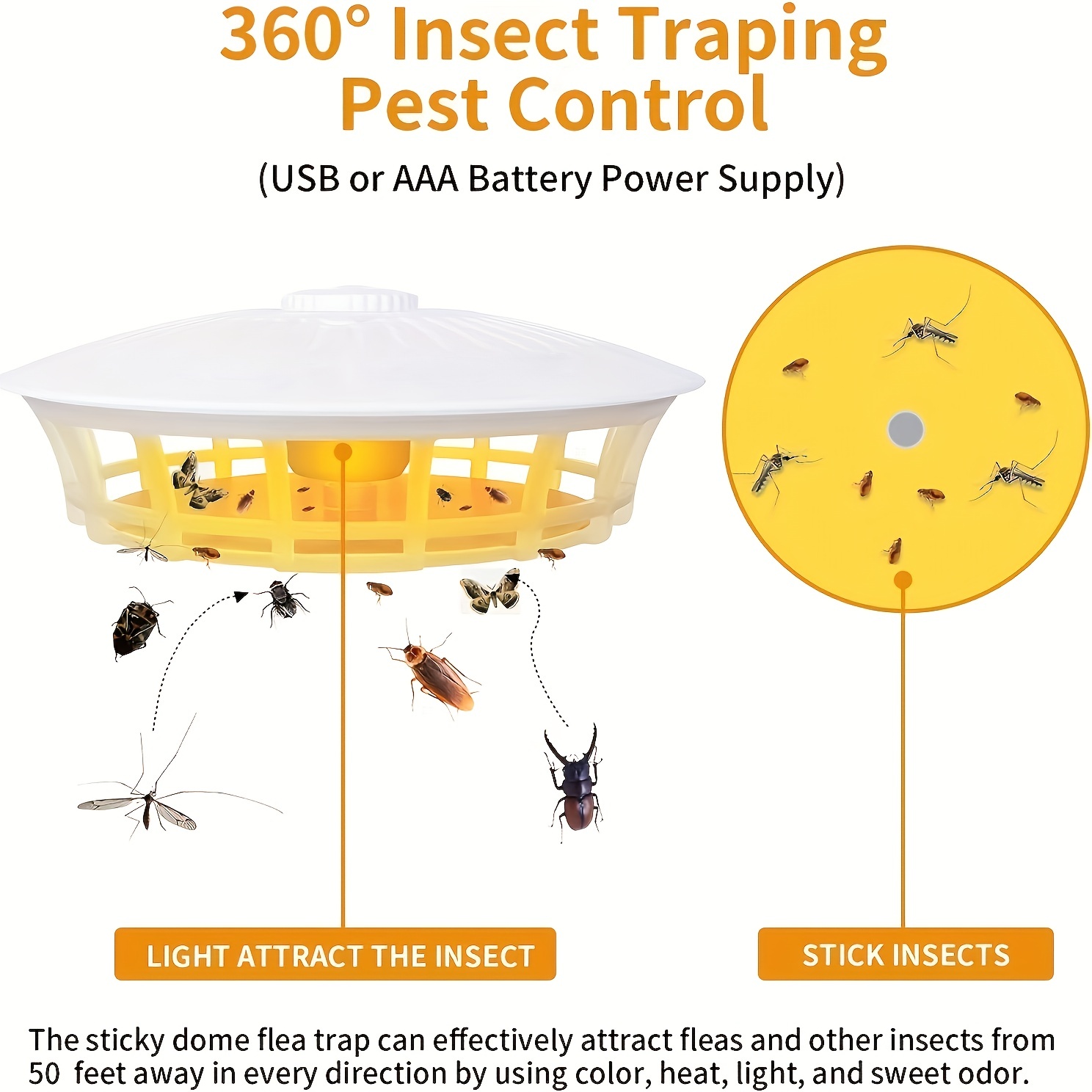 Electric Flea Trap Sticky Bug Trap Insects Indoor Pest Control