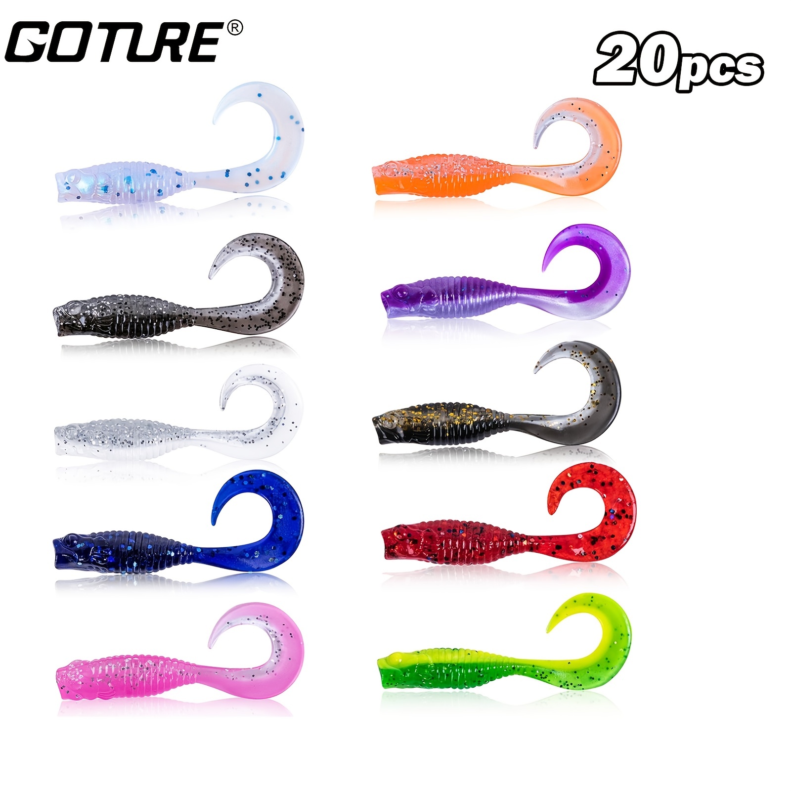  Goture Soft Fishing Lures 20 Pcs,PVC Swimbaits For