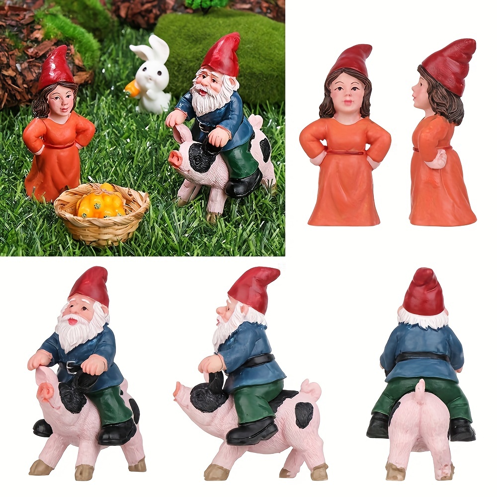 Acheter Figurines de Gnome nain en résine, 4 Styles, Mini jardin féerique,  plante Miniature en pot, ornements de Terrarium