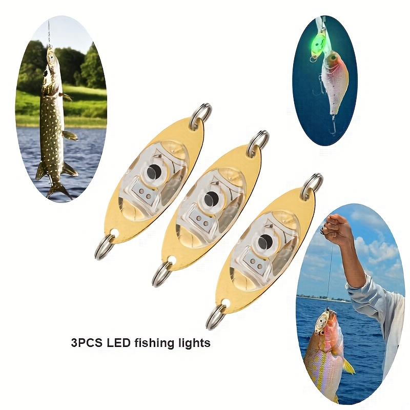 3pcs LED Fish Attracting Light, Underwater Flash Light, Bionic Fish Eye LED  Light, For Deep Water Fishing, Sea Fishing, Ice Fishing