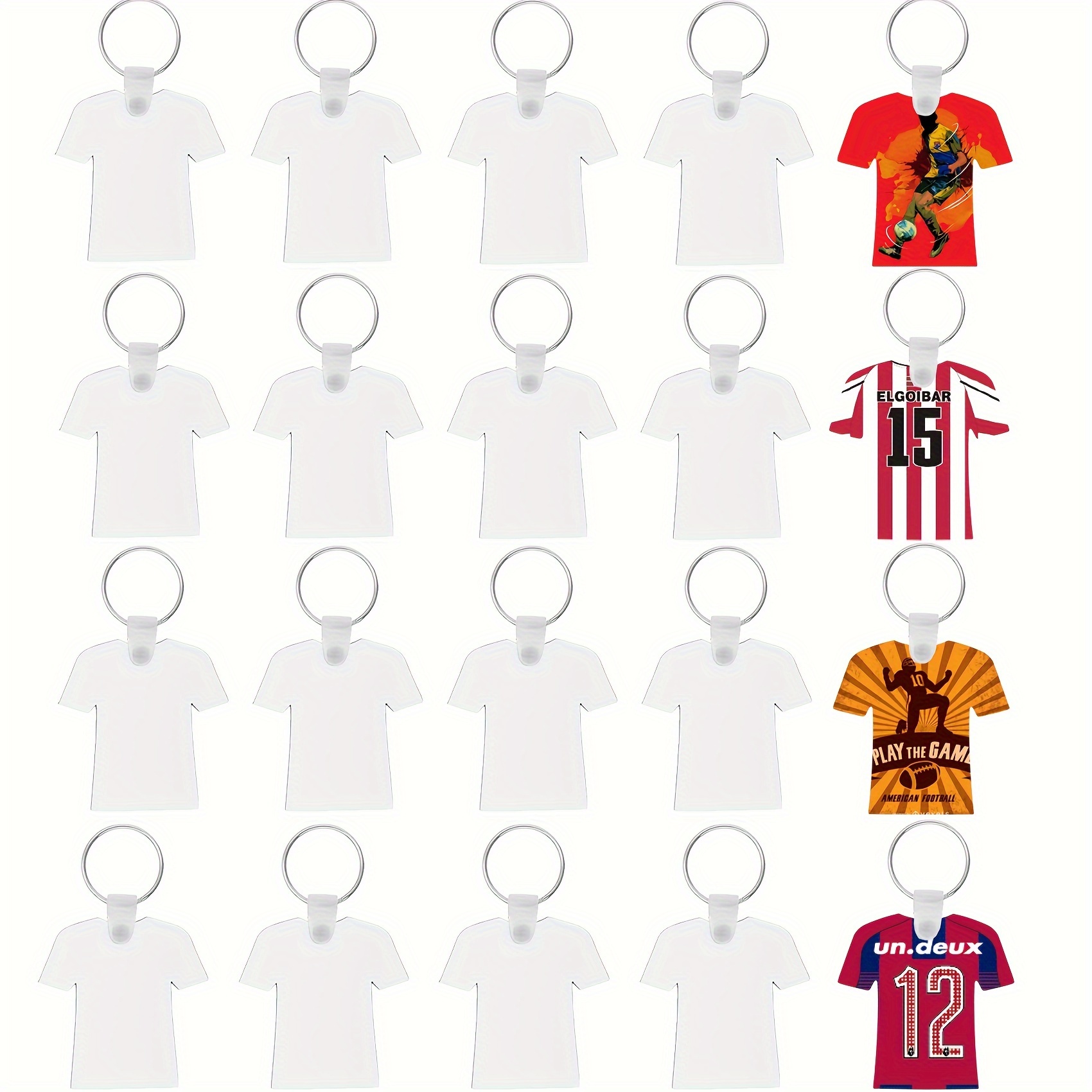 

20pcs Sublimation Jersey Keychain Blanks Mdf Double Sided Heat Transfer Football Sublimation Photo Picture Frame Keychains Blanks Bulk