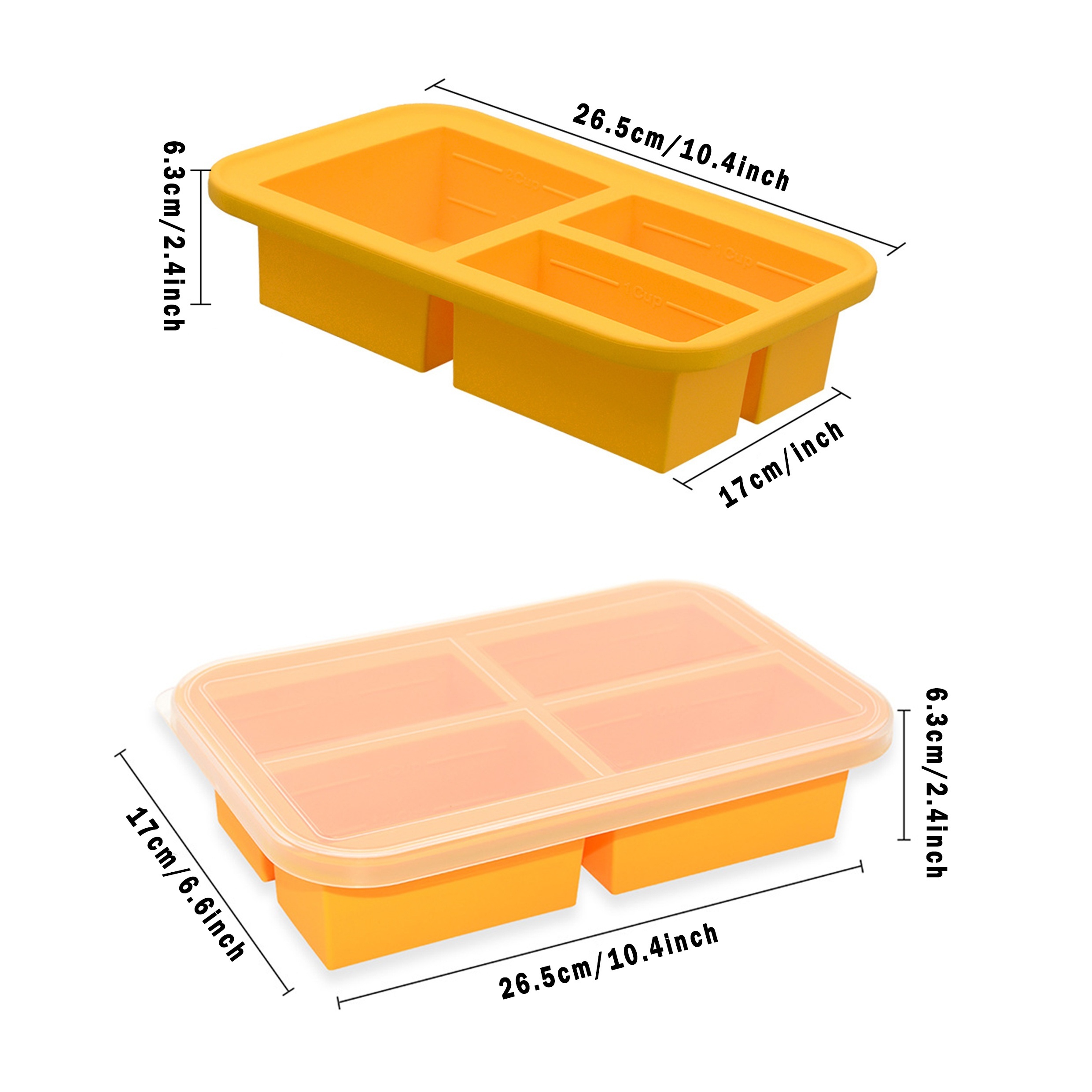 repas soupe cube de glace moule de congélation silicone plateau de  congélation avec couvercle congeler les soupes, les stocks, les sauces, et  plus en portions égales