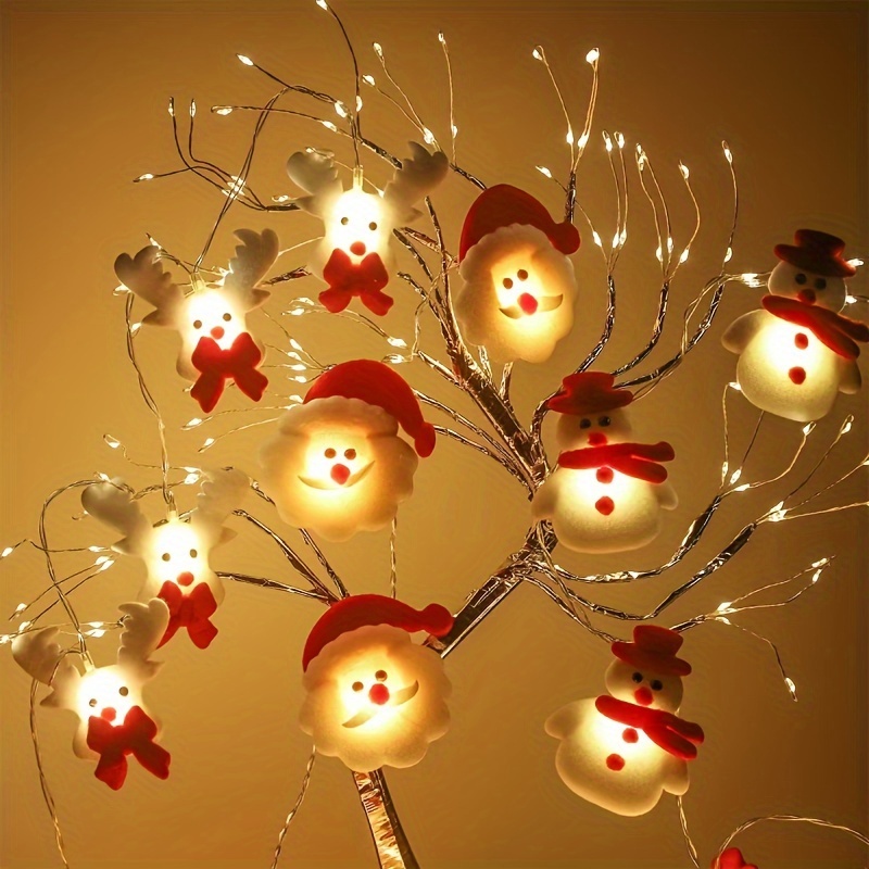 1 set di luci a corda per decorazioni natalizie a led, luci decorative in peluche natalizie, per decorazioni per feste natalizie dellalbero di natale sports & outdoors 2