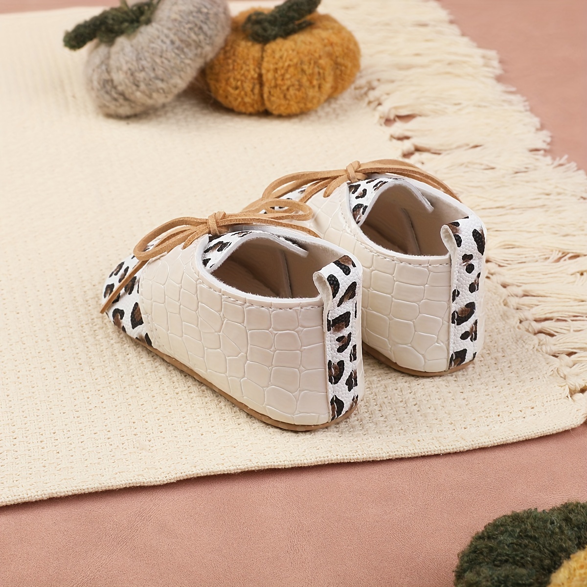 Leopard Print Lace Up Sneakers for Baby Girls