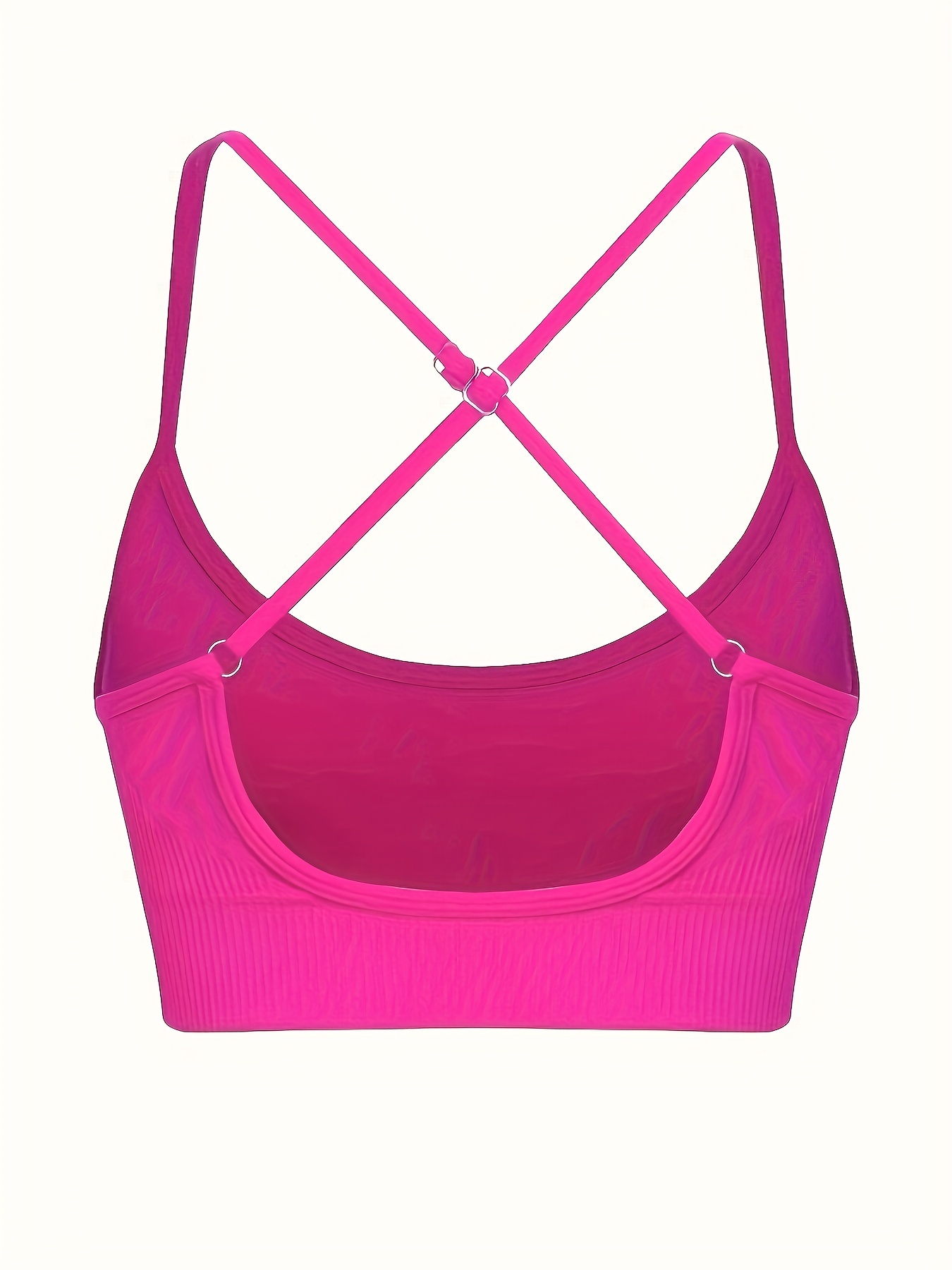 Buy SCOOPLOVER Sexy Racerback Sports Bras for Women, V-Neck Low Impact  Padded Breathable Sports Bras Yoga Bras, Pink, Large at