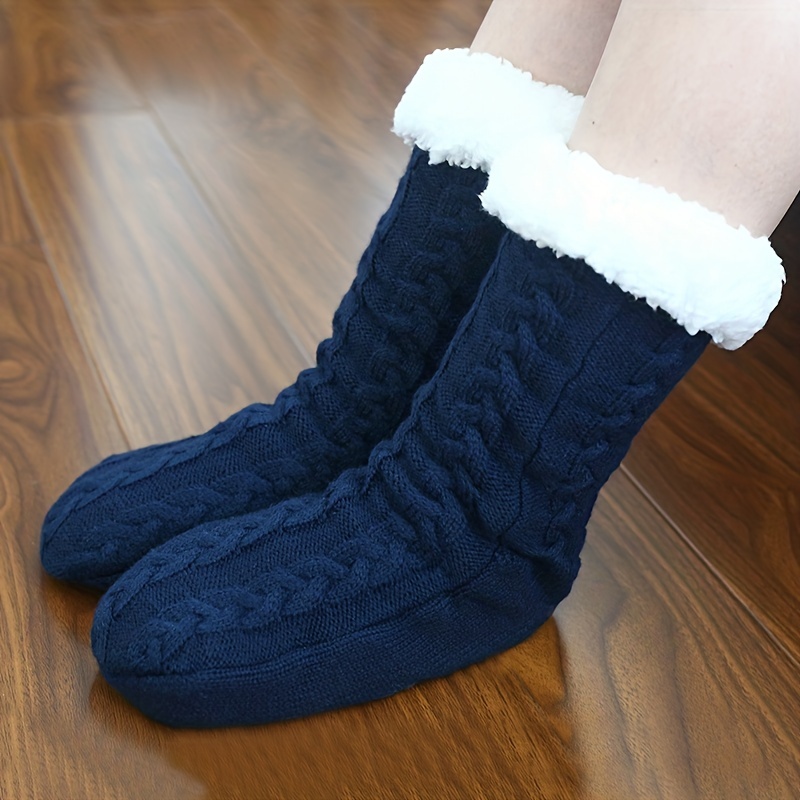 Plush Fleece Lined Cozy Sherpa Gripper Slipper Socks / Multiple