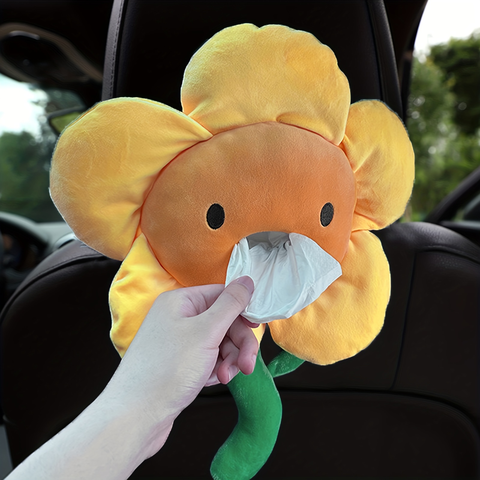 Auto Taschentuchbox, Niedliche Cartoon Plüsch Sonnenblumen, Auto