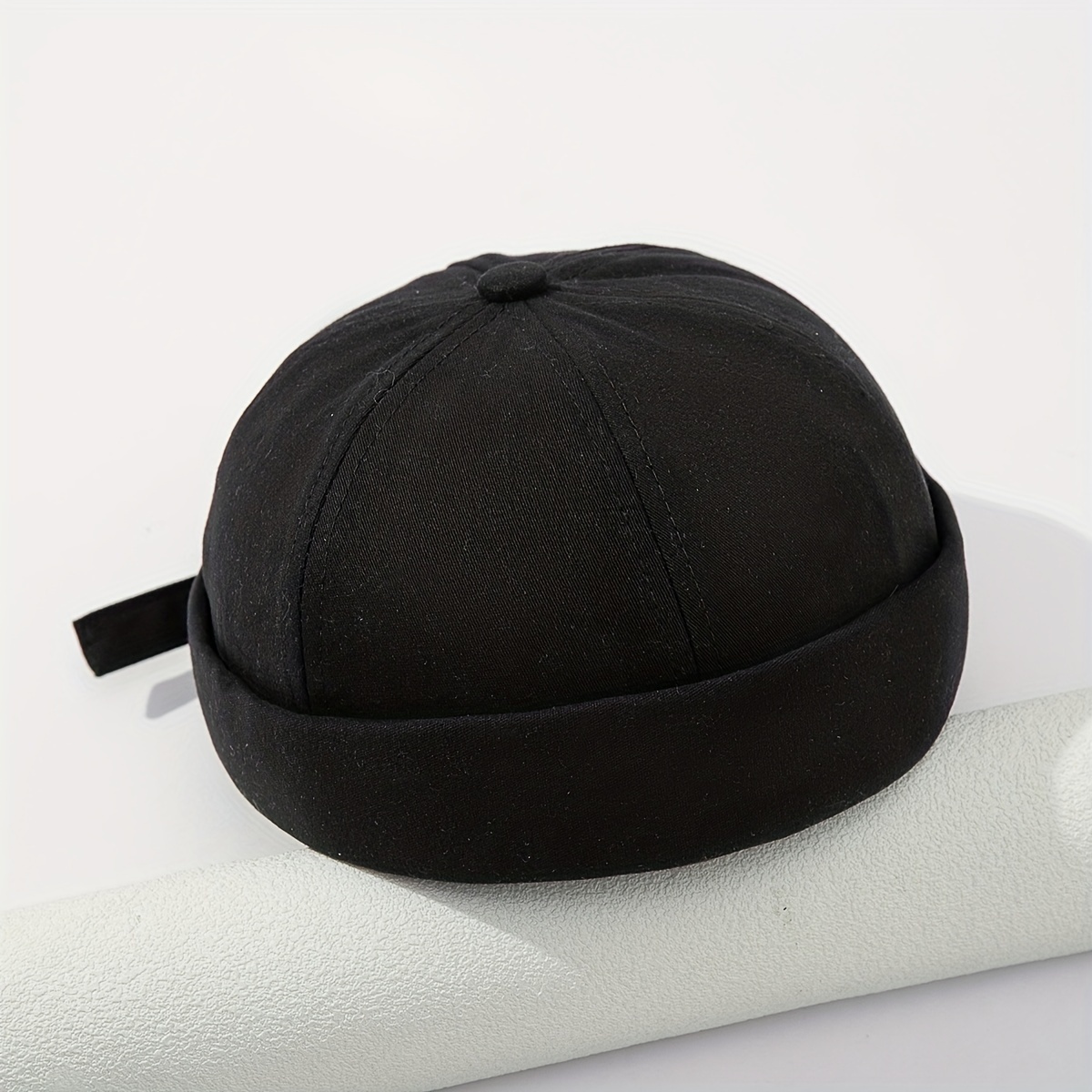 Korean Version Retro Solid Color Street Melon Hat Mens Personality Beanie  Flanged Landlord Hat, Save Clearance Deals