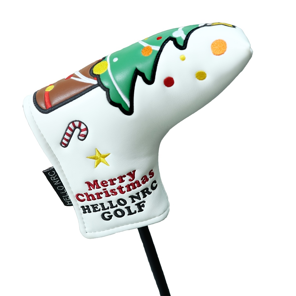 Creative Christmas Tree Pattern Pu Leather Golf Club Headcover For