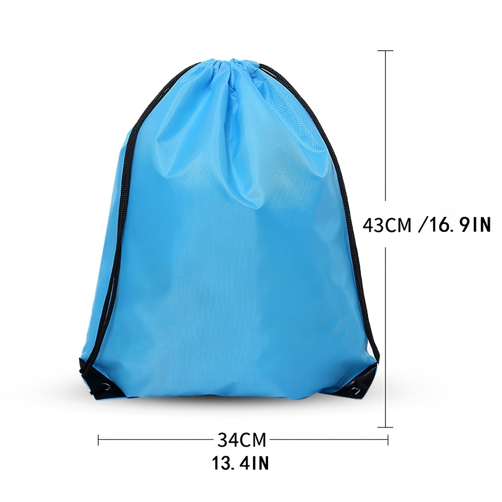 Waterproof Polyester Gym Drawstring Backpack - Blue