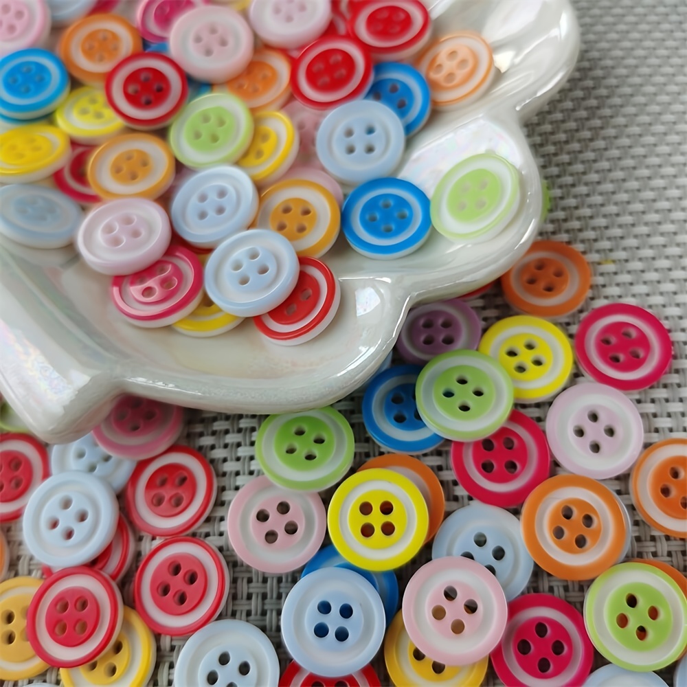 600 PCS CHILD Mixed Color Resin Button Buttons for Crafts Kids